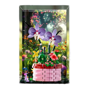 KGBOX乐高迪士尼43237Isabela创意花花瓶花束亚力克展示盒防尘罩