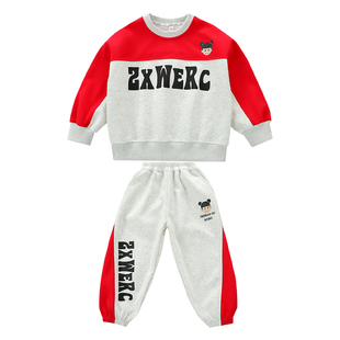 男童春秋装拼色哪吒套装儿童运动服秋季运动服两件套帅气童装潮酷