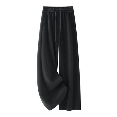 松紧腰直筒休闲裤女2025秋冬季新