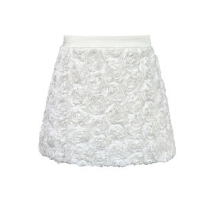 SainteYunne上与原创春夏浪漫立体玫瑰花朵A字短裙QZ311