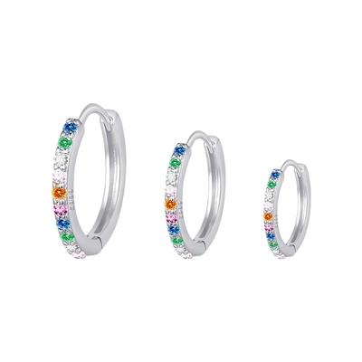 925纯银针彩钻耳环轻奢小众高级