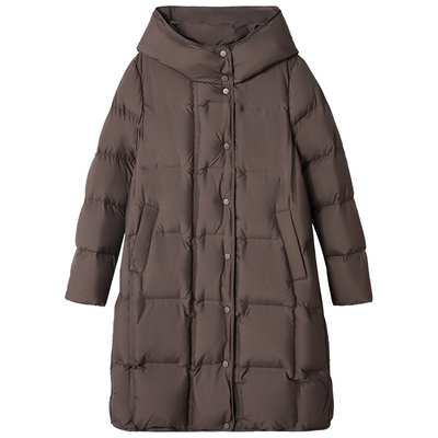 商场同款PURE TOUCH女装25秋冬新款白鸭绒羽绒服中长款连帽羽绒服