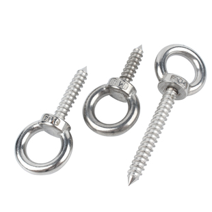 304不锈钢吊环螺丝钉带圆环自攻丝挂钩羊眼圈型自攻音响螺钉M4M12