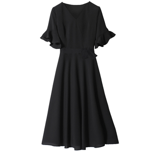 加大码女装胖mm连衣裙洋气减龄雪纺裙200斤胖妹妹宽松遮肚显瘦夏