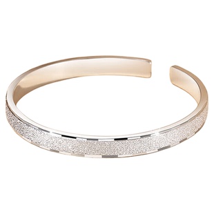 黄金彩虹足银手镯女开口式满天星辰钉砂高级小众银镯子女士礼物