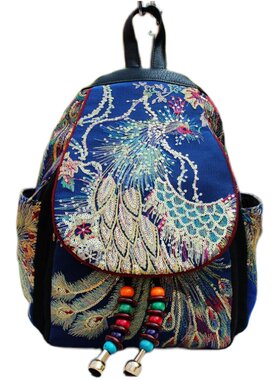 云南民族风古典凤凰绣花双肩包