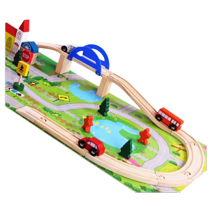 儿童轨道立交桥积木拼装拼搭智力开发宝宝早教益智玩具1-2-3-6岁