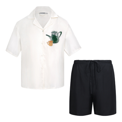 NJP真丝睡衣短袖套装茶壶系列