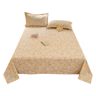 加厚纯棉磨毛床单单件100全棉秋冬季单双人家用三件套保暖炕被单