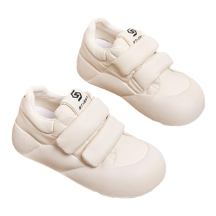 星期六小白鞋女2025年秋冬季新款厚重圆头面包鞋松糕底魔术贴女鞋