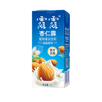 露露杏仁露轻享大利乐1L*2家庭装咖啡伴侣现磨山杏仁植物蛋白饮料