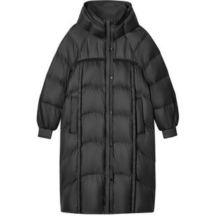 SALT.P可颜宽松连帽休闲长款结构感白鸭绒羽绒服2024冬