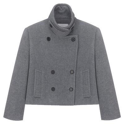 loeuvre全羊毛流苏短大衣