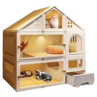 多层猫别墅超大自由空间家用猫笼子带猫砂盆一室一厅一卫新型猫窝