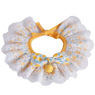 宠物项圈猫咪蕾丝口水巾围脖围巾围嘴拍照饰品猫猫铃铛 配饰领结