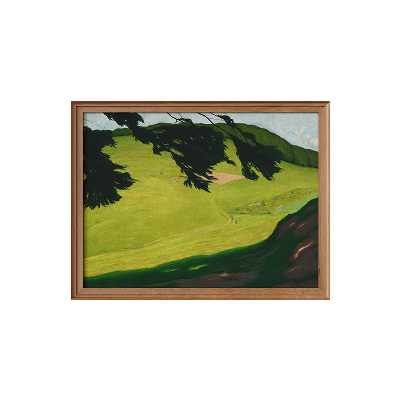 碧野》轻法式客厅风景装饰画小众复古卧室床头挂画绿色中古风壁画
