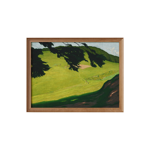 碧野》轻法式客厅风景装饰画小众复古卧室床头挂画绿色中古风壁画