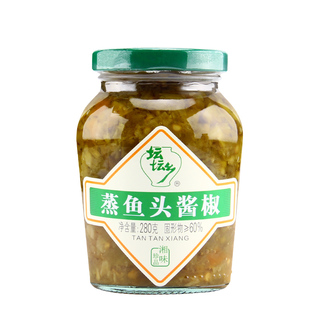 湖南特产 坛坛乡蒸鱼头酱椒280G酸辣开胃泡椒拌饭青剁椒 2瓶包邮