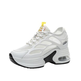 内增高老爹鞋女夏季薄款2026新款厚底休闲鞋小个子网面透气小白鞋