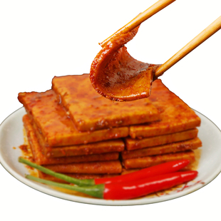 湖北通城特产麦市干子香辣薄豆干手磨卤味小包装豆腐干零食豆皮