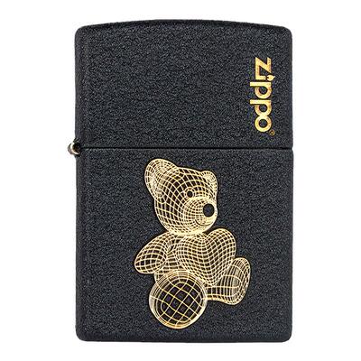 防风送礼煤油打火机zippo黑裂漆