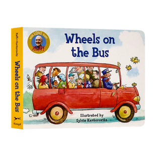 巴士上的轮子 英文原版绘本 Wheels on the Bus  纸板书 经典儿歌 公车上的轮子 贝瓦儿歌 拉斐唱读系列 RAFFI 送音频