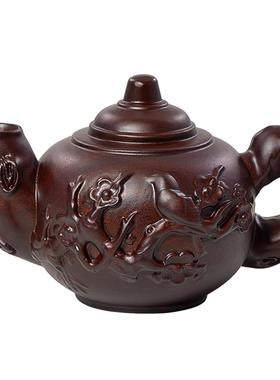 黑檀木雕茶壶摆件工艺品明清仿古