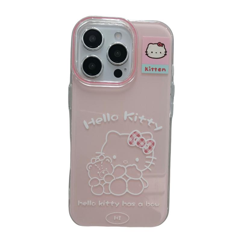 少女心可爱卡通HelloKitty适用苹果16手机壳日韩风简约iPhone14pro小众16PRO新款13硅胶15ProMax女款防摔全包