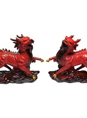 晟美陶瓷办公室客厅麒麟摆件