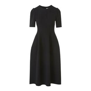 【朗姿Basic衣橱】小香风法式赫本风波点小黑裙女收腰高智连衣裙