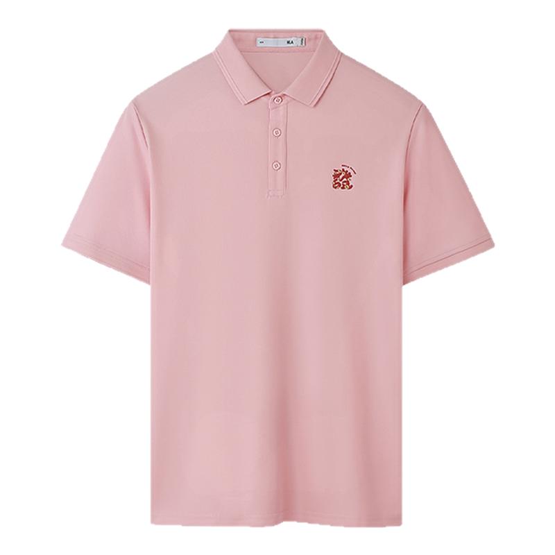 HLA/海澜之家蛇年发财短袖POLO衫25夏新款凉感大码翻领T恤上衣男