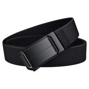 2025新款男士腰带自动扣尼龙帆布弹力带户外松紧皮带战术军训裤带