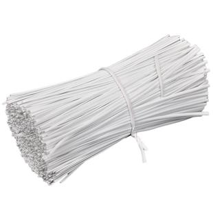 PE环保镀锌铁丝绑扎线包塑铁芯捆绑扎带电子双扁原件插头电线扎丝