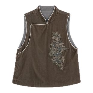 曼加塔【暮山】真丝新中式中百搭25春坎肩外穿坎肩马甲