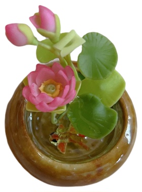 泰国手工原创微缩型荷花摆件