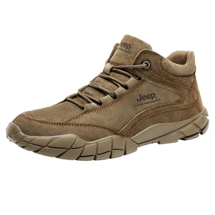 Jeep吉普官方加绒加厚登山鞋男防滑官方户外运动鞋保暖冬季棉鞋女
