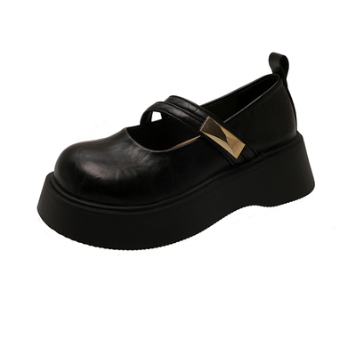 法式赫本风小皮鞋女冬季浅口单鞋