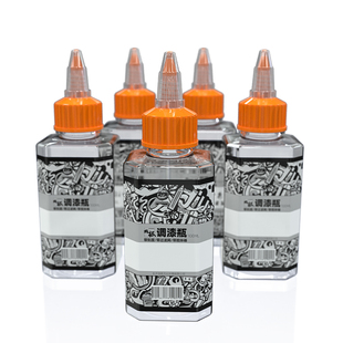 5D模型 鸠极油漆PET调漆瓶 溶剂瓶 易倒口带过滤网带刻度 尖嘴瓶