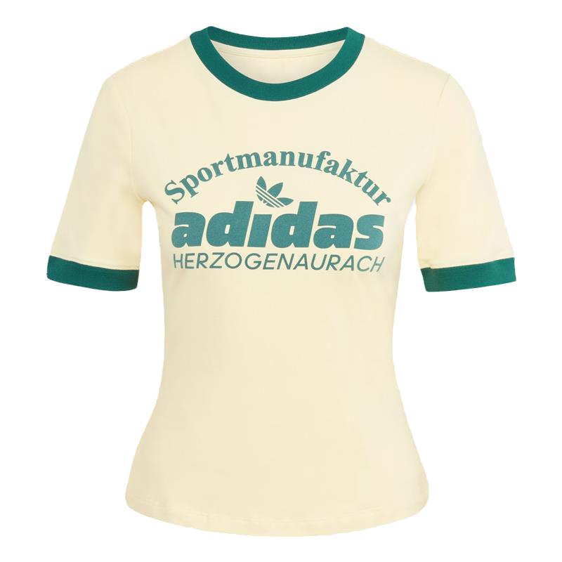 ADIDAS阿迪达斯三叶草女装2024秋新款运动休闲透气短袖T恤 IX3544