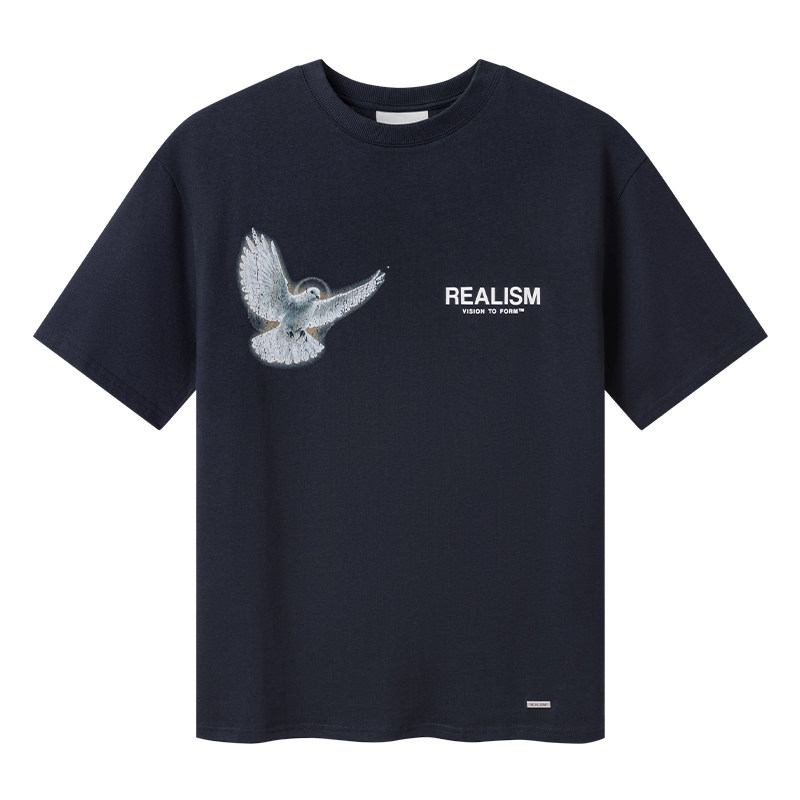 REALISM鸽群印花重磅纯棉T恤潮牌