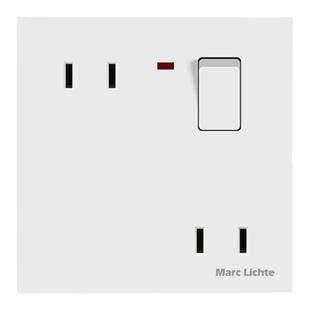 86型一开四孔二二插10A暗装可控灯通用家用墙壁开关二孔插座面板