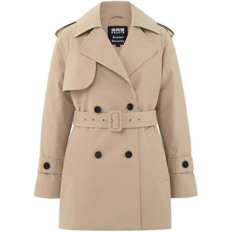 【鹅绒风衣羽绒服】波司登女英伦防风雨保暖拒水冬装厚羽外套