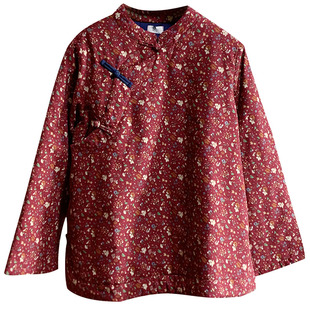 【细语】碎花棉麻棉袄秋冬民国风女装宽松斜襟手工盘扣短棉衣外套