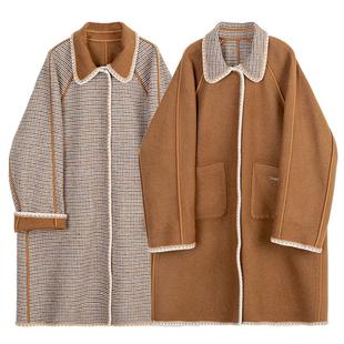[双面穿] 复古双面羊毛呢大衣25秋冬美拉德高端编织花边斗篷外套