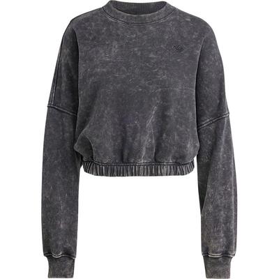 阿迪达斯女士宽松做旧短款卫衣