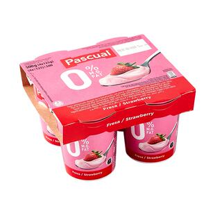【自营】帕斯卡草莓味脱脂风味酸乳120g*4杯-8月31日到期【临期】