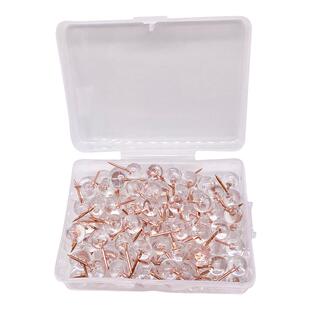 100个透明圆球图钉毛毡板软木板金色钉子照片墙留言工字钉按钉