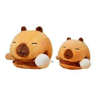 官方正版卡皮巴拉木鱼小黄豚抽象风玩偶公仔水豚毛绒玩具挂件礼物