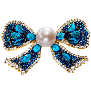 南珠宫蝴蝶结淡水珍珠胸针职场精致高级感通勤C-CJZ023HD-J