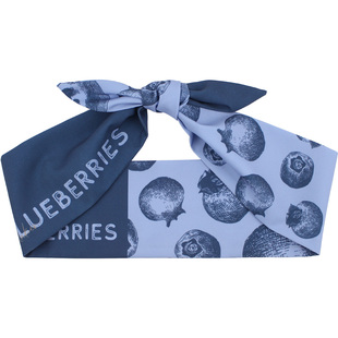 Miri原创蓝色蓝莓兔耳朵韩国潮宽窄铁丝发带女绑发饰丝巾发箍头饰